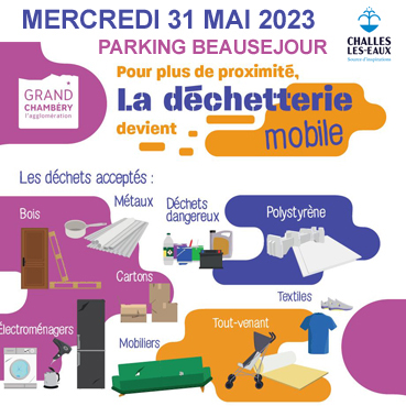 31 mai 2023 : la déchetterie mobile revient à Challes-les-Eaux